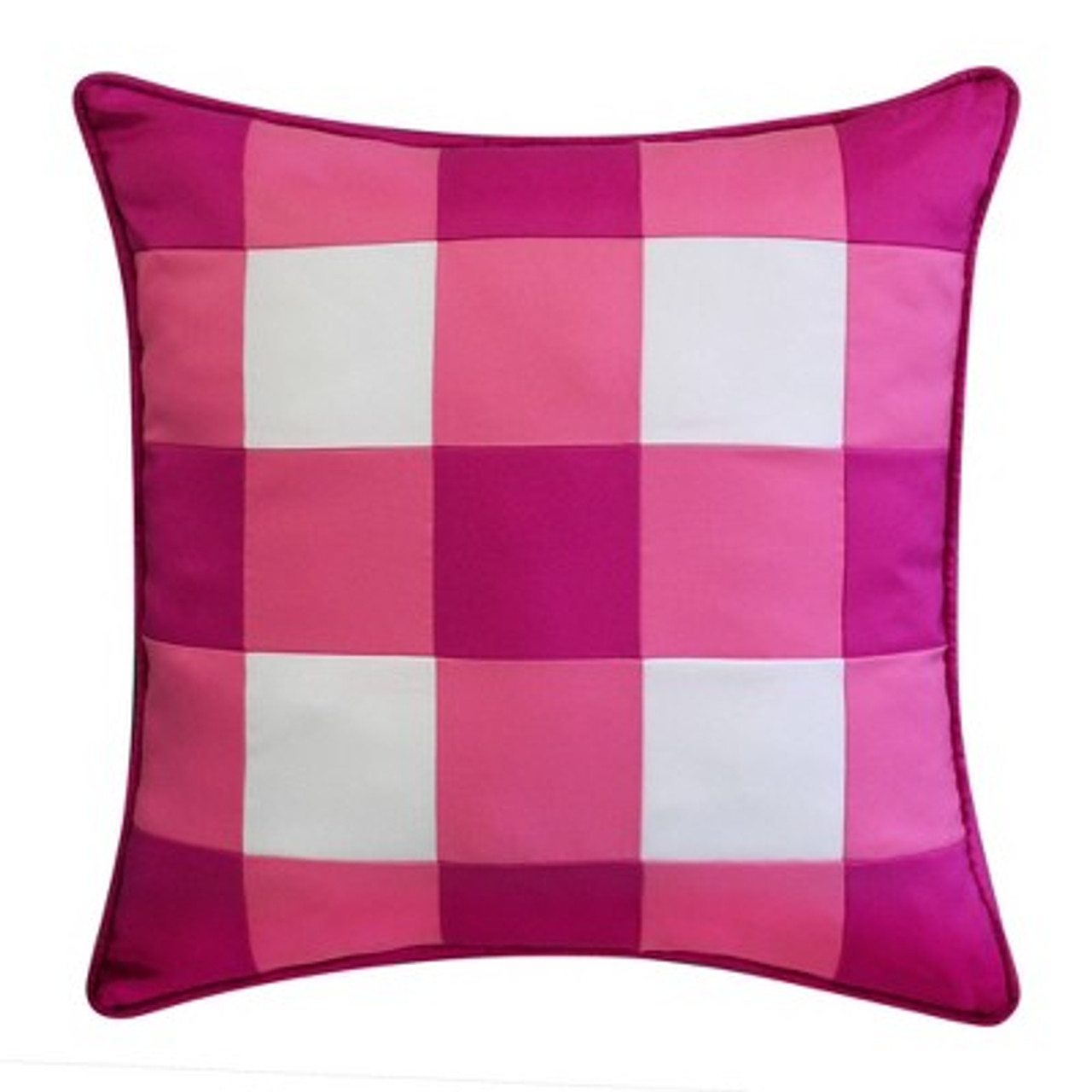 20x20 Oversize Gingham Decorative Patio Square Throw Pillow Pink - Edie@Home