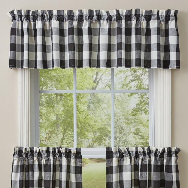 Park Designs Buffalo Check Valance 72 x27 x27 l Black amp Cream