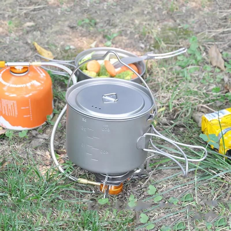 Outdoor activties Camping cup titanium outdoor cooking pot for hiking