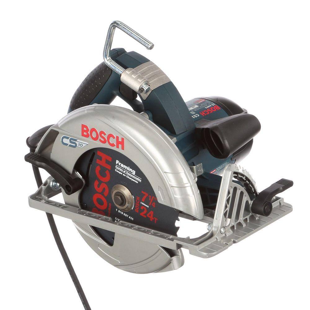 Bosch 15 Amp 7-14 in. Corded Circular Saw with 24-Tooth Carbide Blade and Carrying Bag CS10