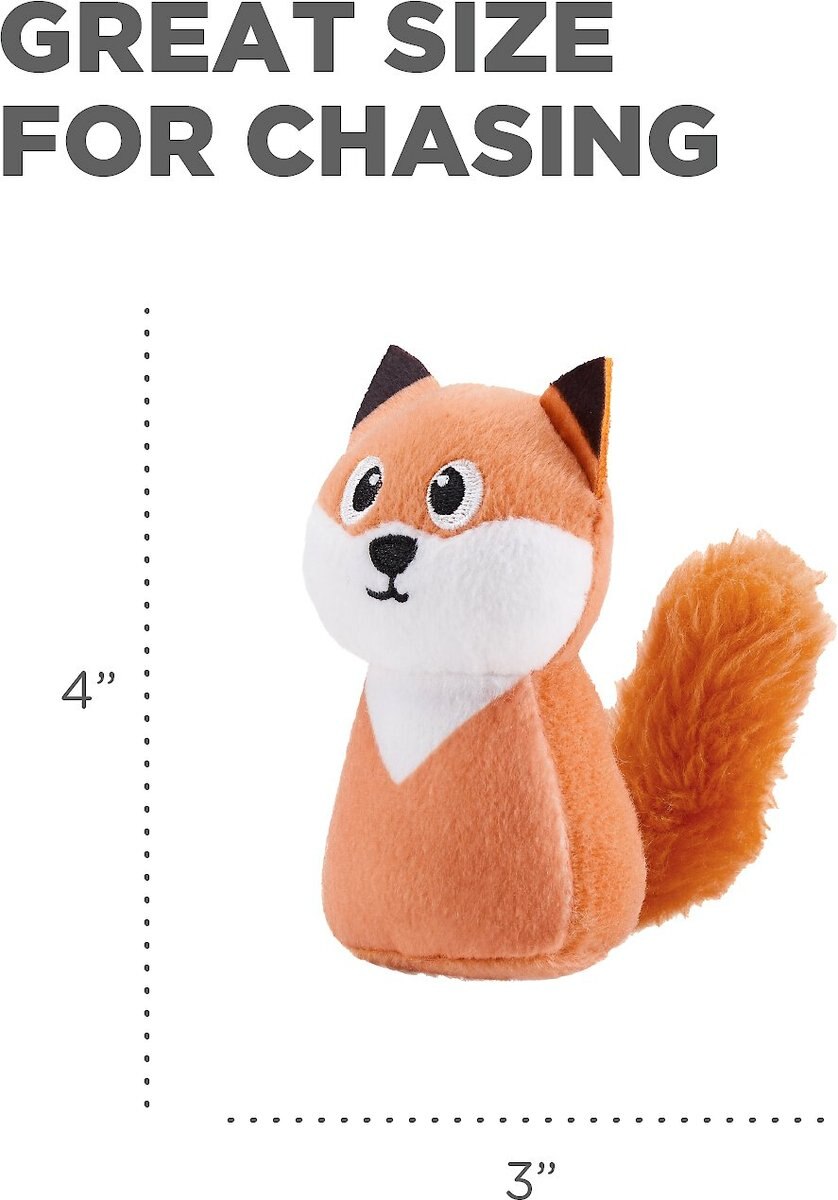 Outward Hound Squeakin' Fox Hide A Puzzle Plush Dog Toy， 3 count