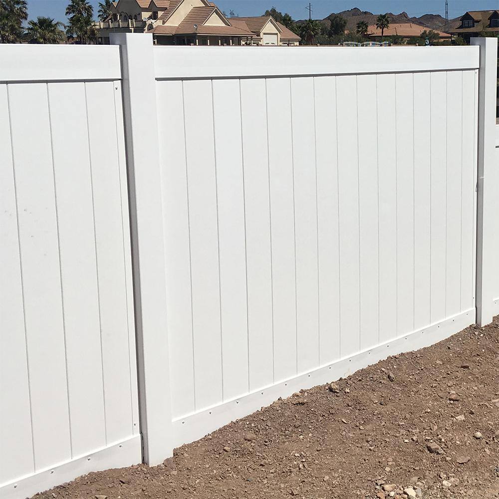 Weatherables 5 in. x 5 in. x 8 ft. White Vinyl Fence Blank Post LWPT-BLANK-5X96