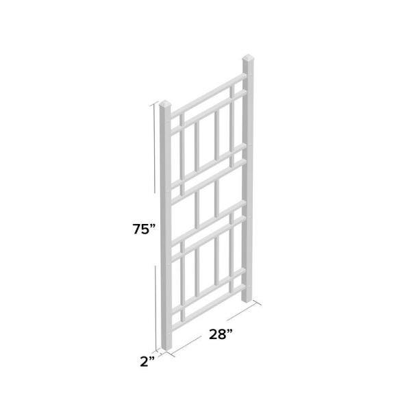 Dura-Trel 75 in. x 28 in. White Vinyl PVC Wellington Trellis 11173