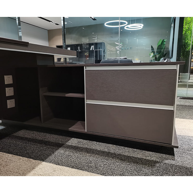 MATEES Executive Desk Reversible  2.0M - Grey/ Brown