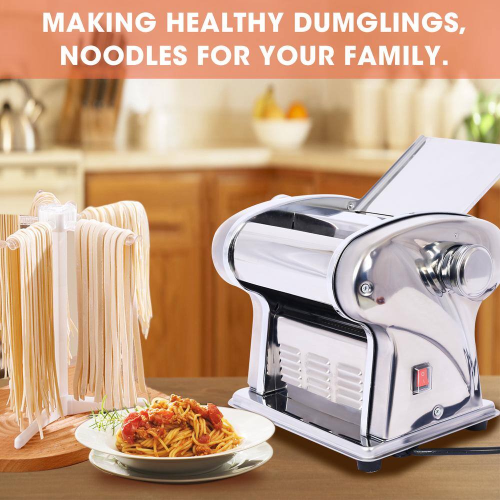 Thickness Adjustable Electric Pasta Noodle Maker Machine Dough Roller Cutter with Stainless Steel RichMNoodleM03