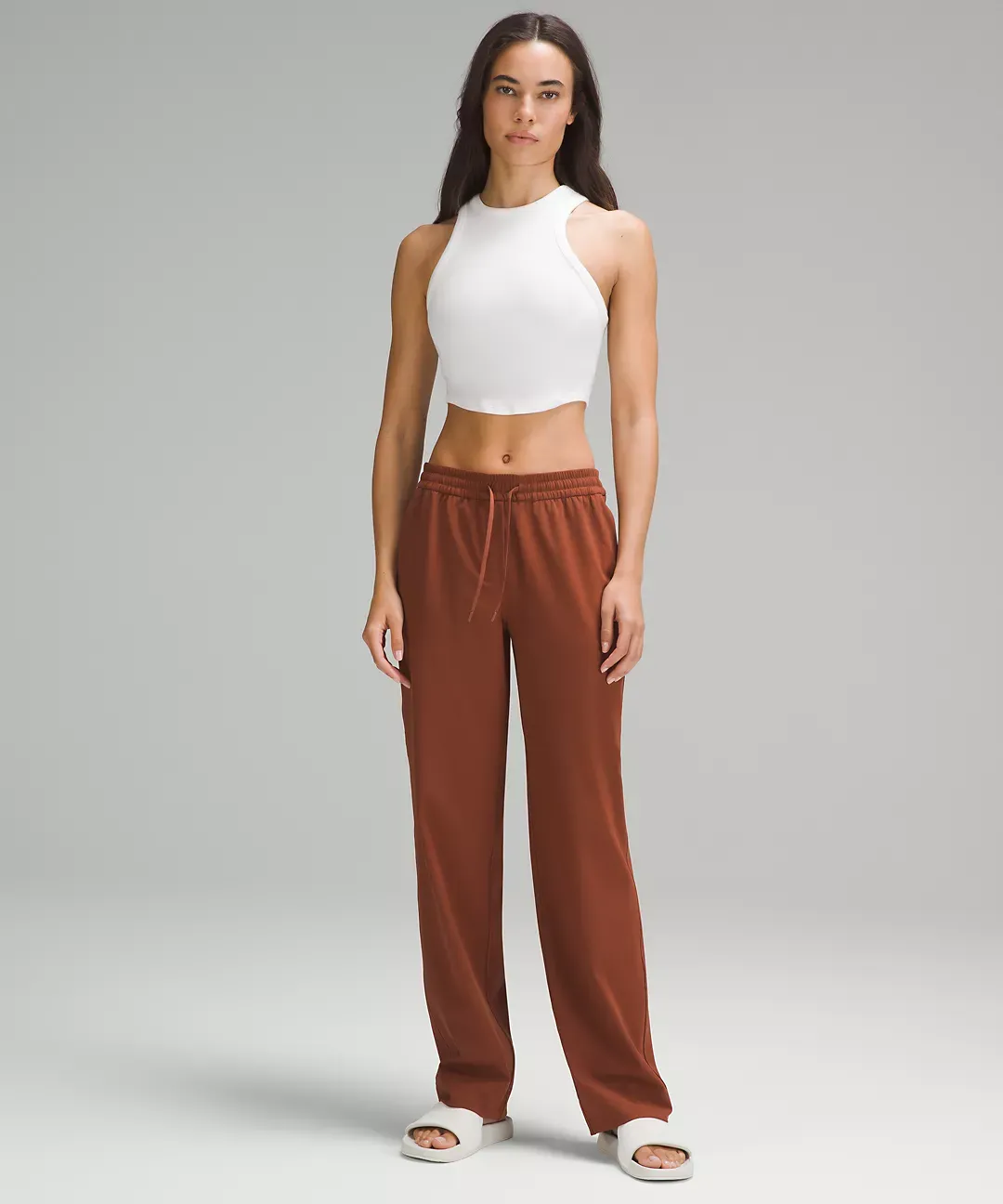 Full Length Straight-Leg Mid-Rise Pant