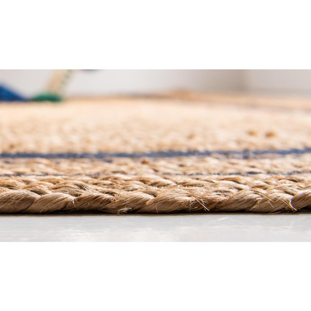 Unique Loom Gujarat Braided Jute Rug Natural and Navy Blue/Navy Blue 5' 1