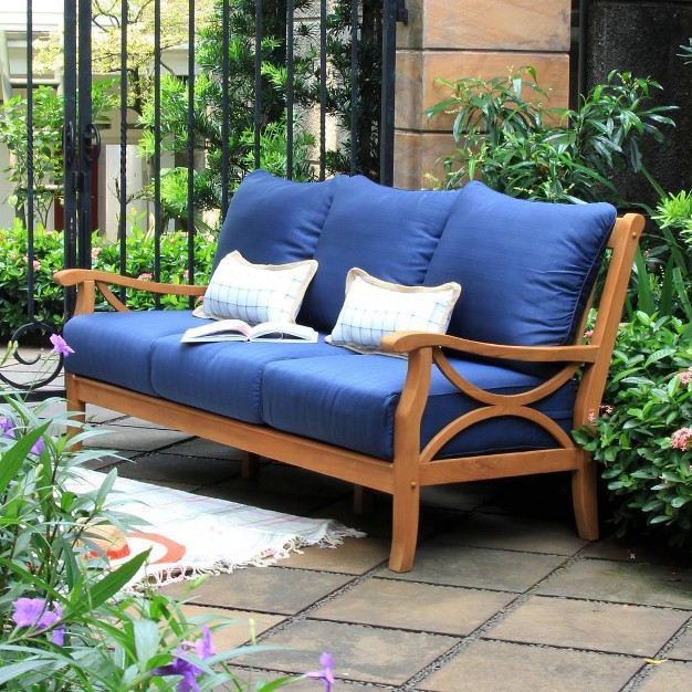 Abbington Teak Patio Sofa With Cushion Cambridge Casual