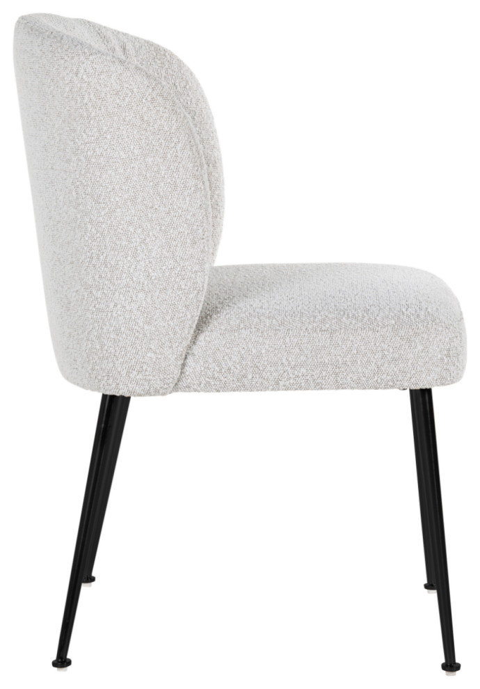 Black Leg White Bouclé Chair  OROA Fallon   Midcentury   Dining Chairs   by Oroa   Distinctive Furniture  Houzz