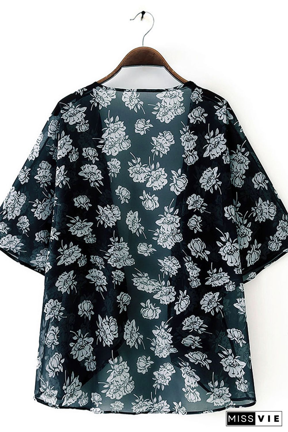 Casual Chiffon Print Sunscreen Blouse Cover up