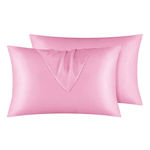 Satin Pillowcase for Hair and Skin, 2 pcs Silky Pillowcases with Envelop Closure