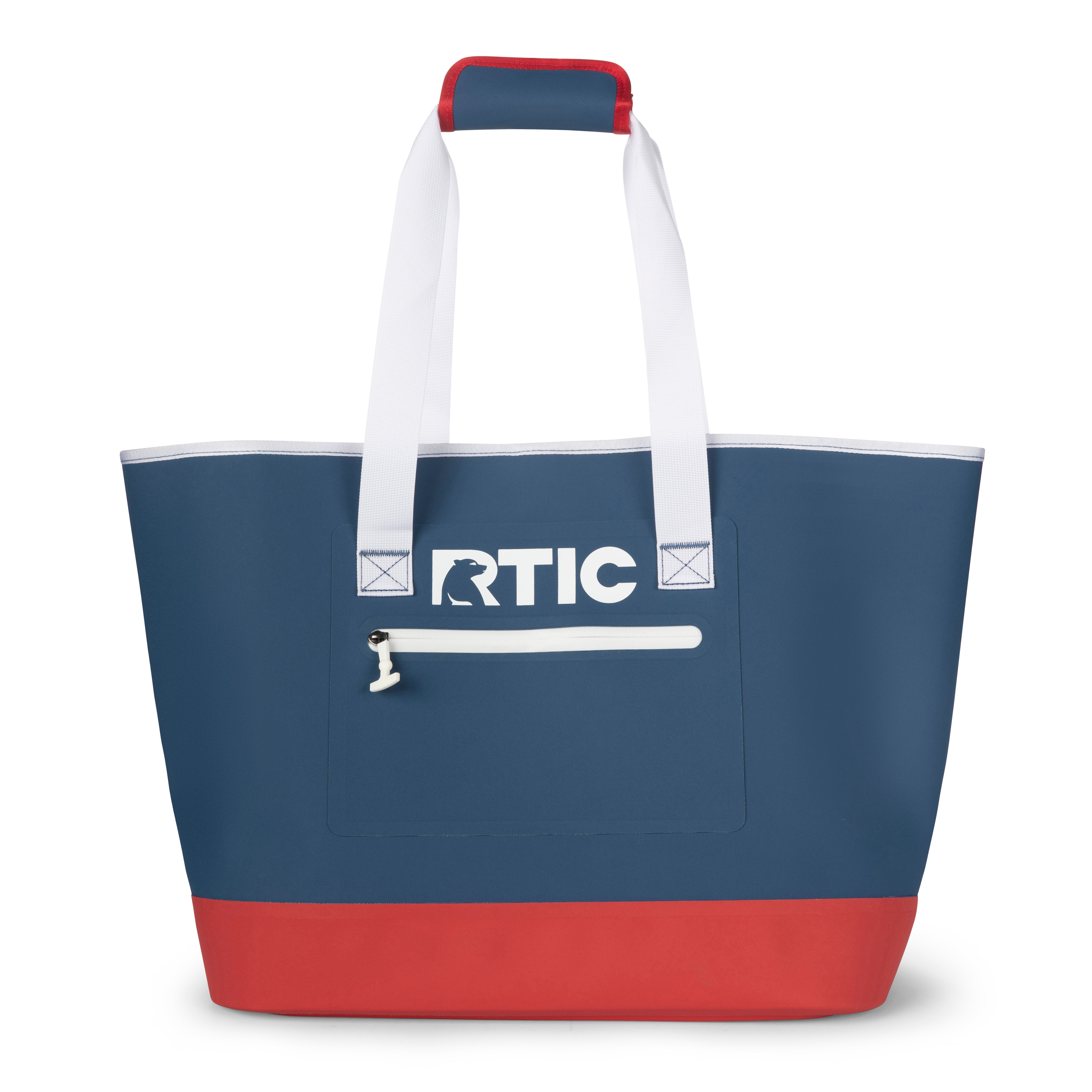 RTIC Ultra-Tough Waterproof Tote Bag for Beach， Pool， Towel， Grocery， Shopping， Camping， Picnic， Travel， Boat， Heavy-Duty， Puncture Proof， Small， Patriot