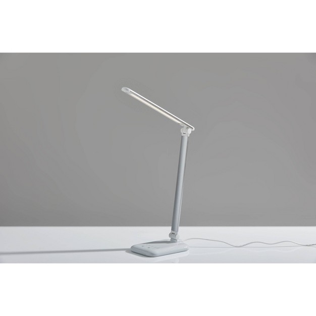 Lennox Multi function Desk Lamp includes Led Light Bulb White Adesso