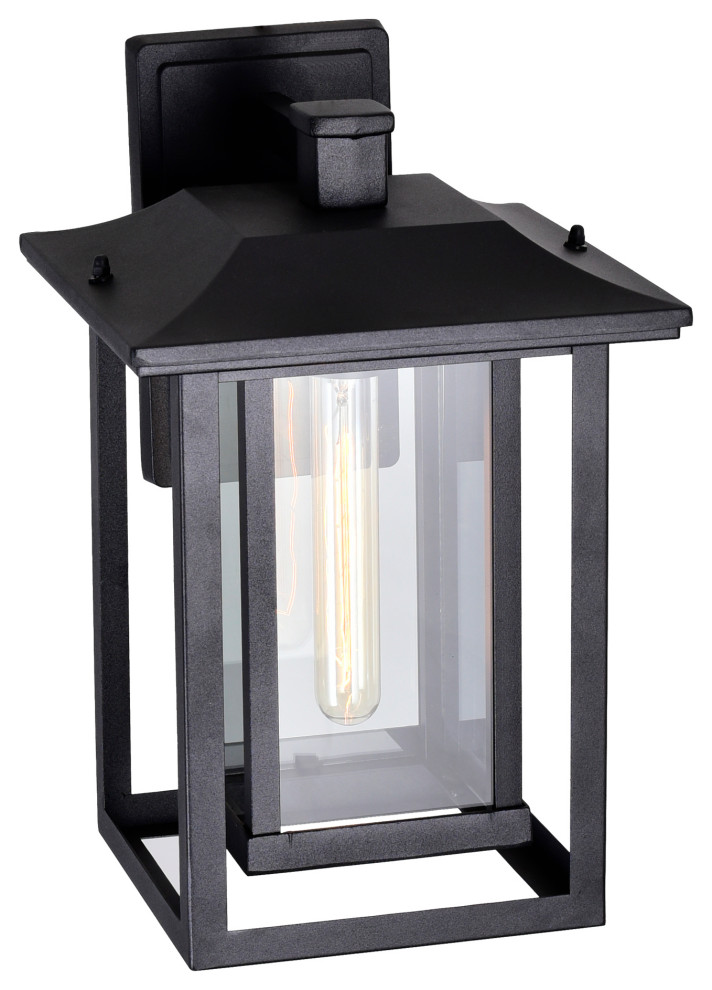 Winfield 1 Light Black Outdoor Wall Light   Transitional   Outdoor Wall Lights And Sconces   by CWI Lighting  Houzz