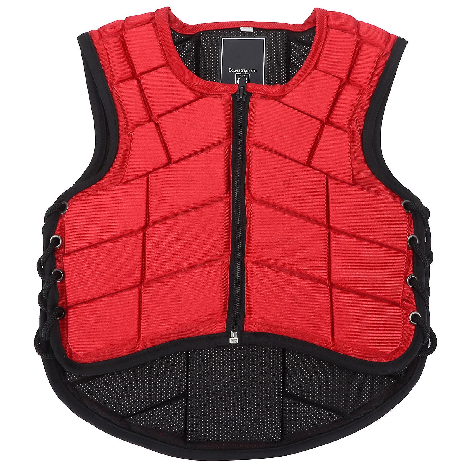 Kids Equestrian Vest Foam Padded Safety Horse Riding Protective Gear Body Protector Redcs