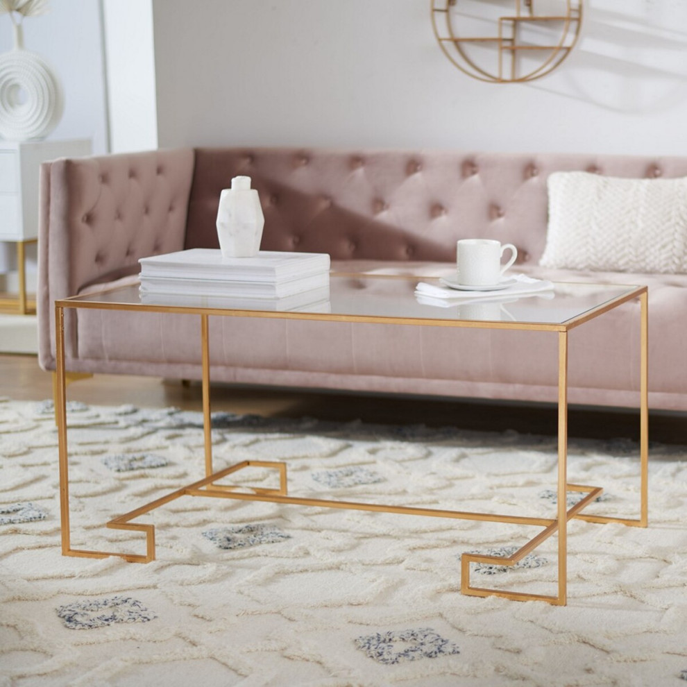 Cammie Coffee Table Antique Gold Leaf   Contemporary   Coffee Tables   by Peachtree Fine Furniture  Houzz