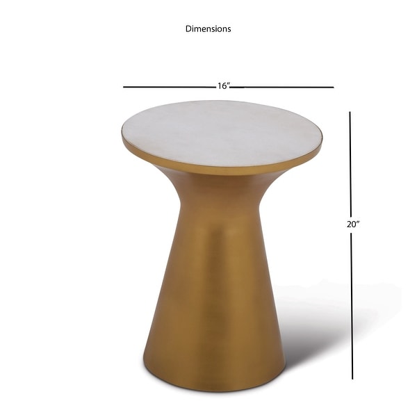 Jamal Steel/ Marble Round End Table by Greyson Living