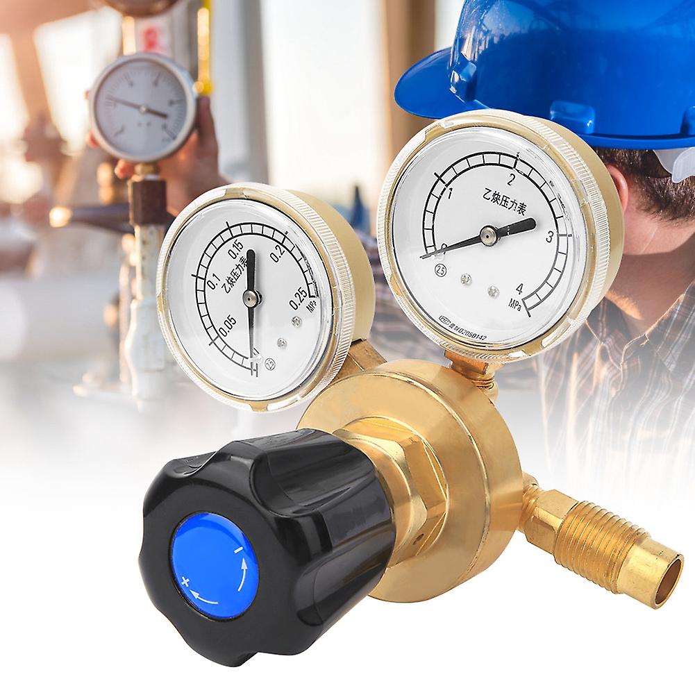 Acetylene Regulator Gauge High Accuracy Brass G1/2in Male Thread 0.01-0.025mpa Output