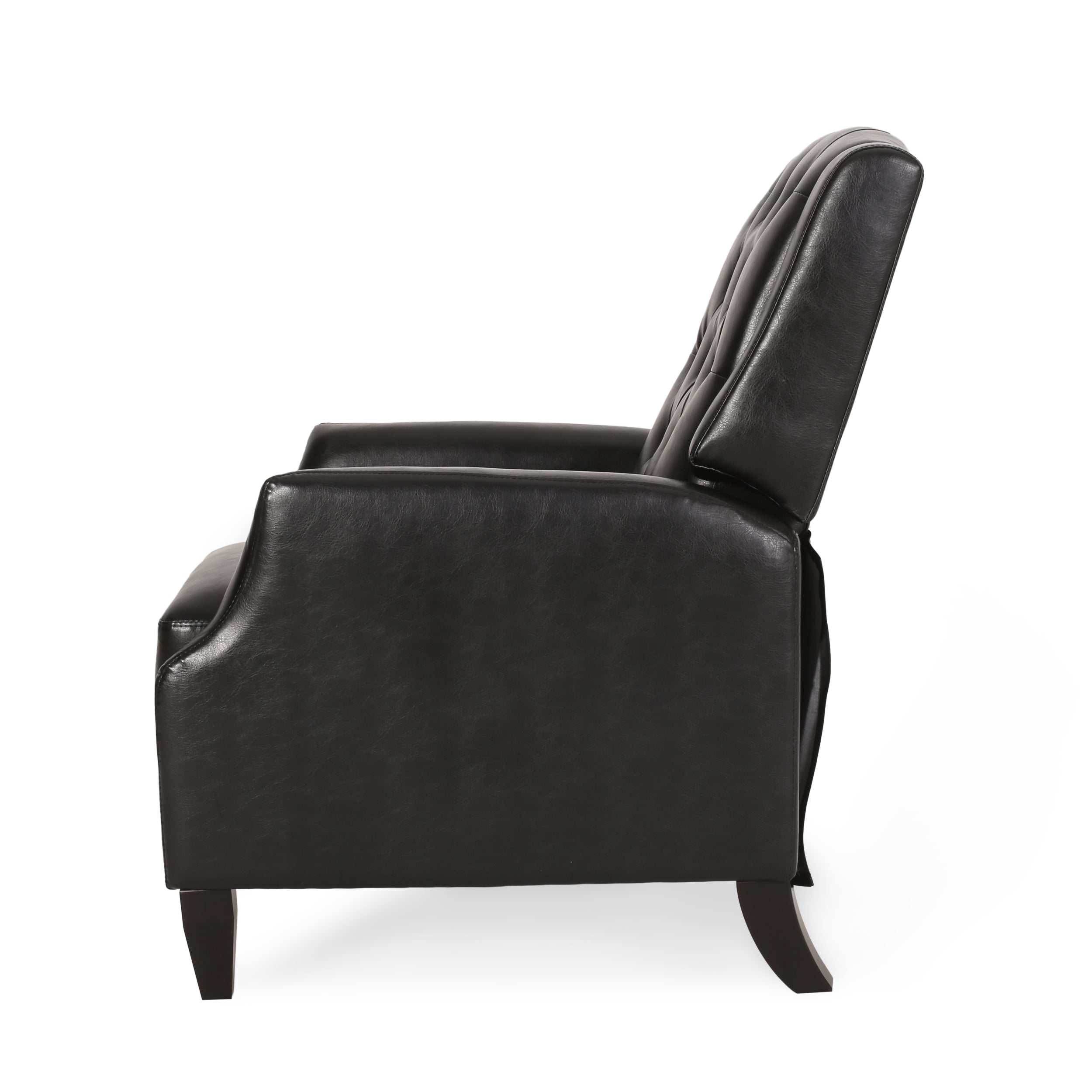 Loubar Contemporary Faux Leather Tufted Pushback Recliner