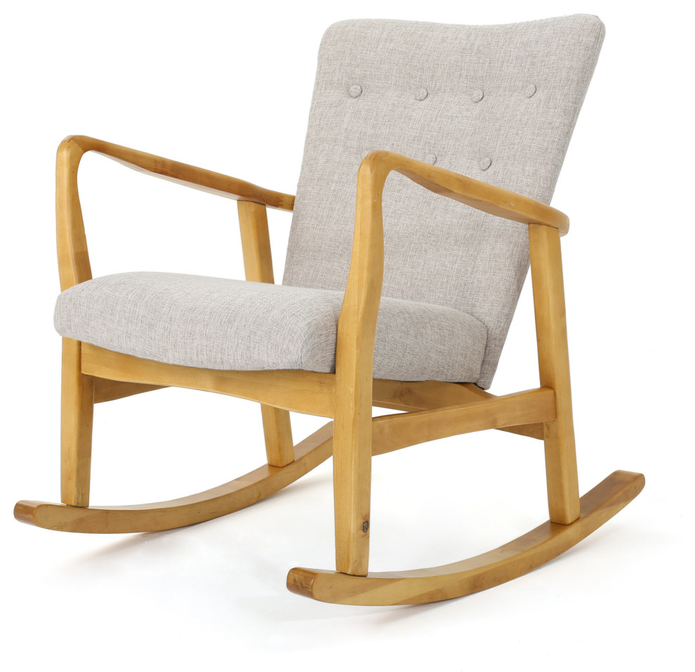 GDF Studio Collin Mid Century Fabric Rocking Chair   Midcentury   Rocking Chairs   by GDFStudio  Houzz