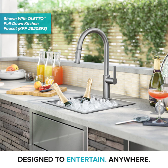 Kraus 4-Piece 15-in W x 9.5-in D x 15-in H Outdoor Kitchen Sink (KWT321-15-316)