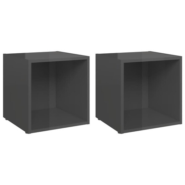 TV Cabinets 2 pcs High Gloss Gray 14.6