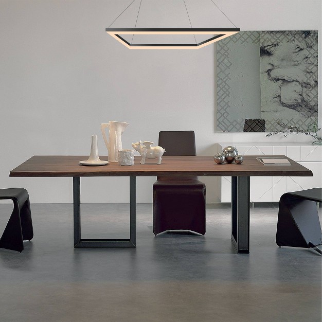 Led Nero Square Contemporary Metal Pendant Black Jonathan Y