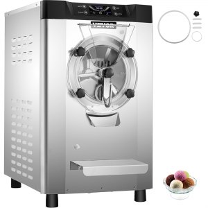 VEVOR Commercial Hard Ice Cream Machine Hard Serve Ice Cream Maker w/ 4.8-6.3 Gal/H Production Hard Ice Cream Machine w/ 1.6 Gal Cylinder Countertop Hard Yogurt Maker w/ 2000W Compressor  LCD Screen