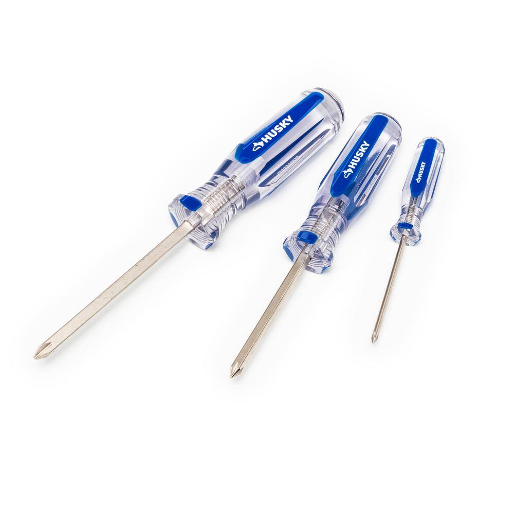 Husky Philips and Slotted Screwdriver Set with Acetate Handles (6-Piece) H6PCSDS