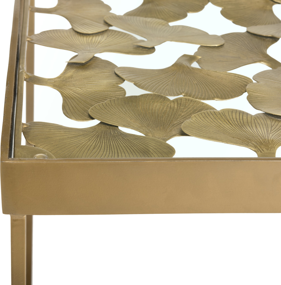 Safavieh Lilian Leaf Side Table  Antique Brass  Iron   Contemporary   Side Tables And End Tables   by Safavieh  Houzz