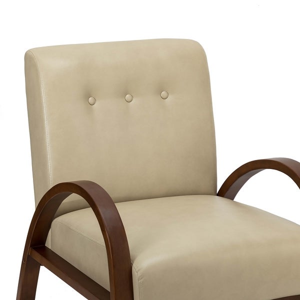 Panope Contemporary Leather Armchair with Button-tufted Back by HULALA HOME