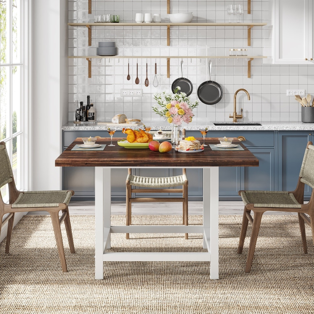 Farmhouse Square Dinning Table for 4  Rustic 39\