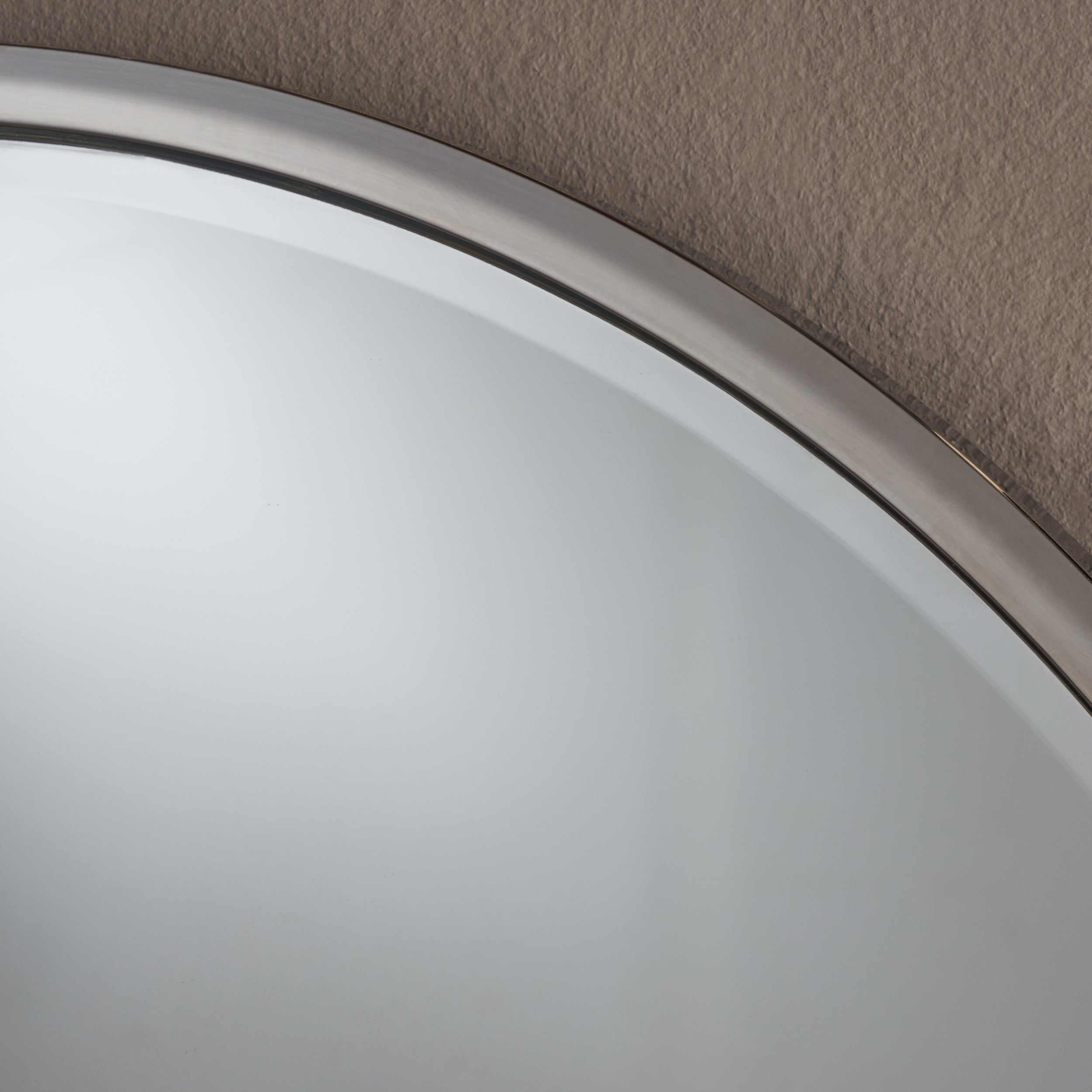 Nicole Modern Glam Round Silver Stainless Steel Wall Mirror