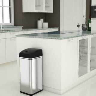 iTouchless 13 Gal. Stainless Steel Pet-Proof Sensor Trash Can with AbsorbX Odor Filter and PetGuard DZT13PL