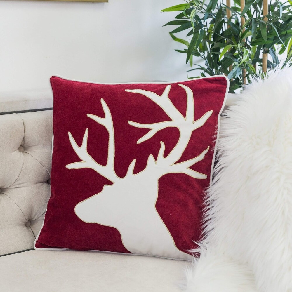 Homey Cozy Christmas Reindeer Throw Pillow Cover   Insert