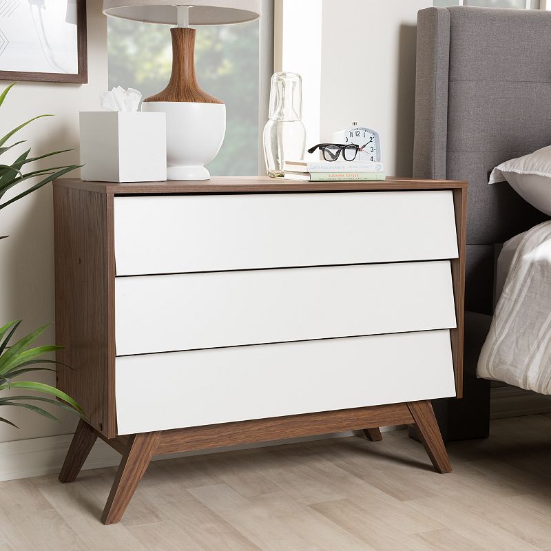 Baxton Studio Hildon 3-Drawer Dresser