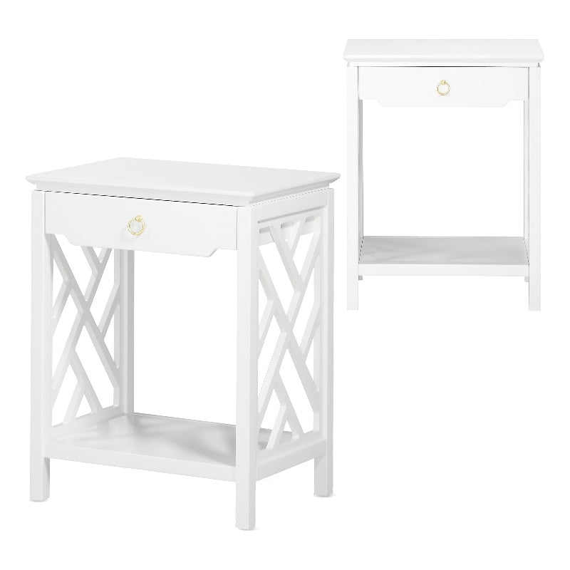 Comfort Pointe (Set of 2) Modern Night Stand in White