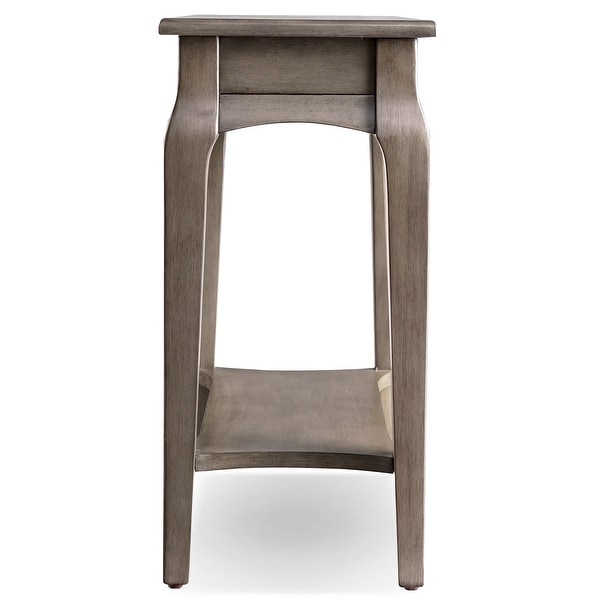 Narrow Chairside Grey Wood Table