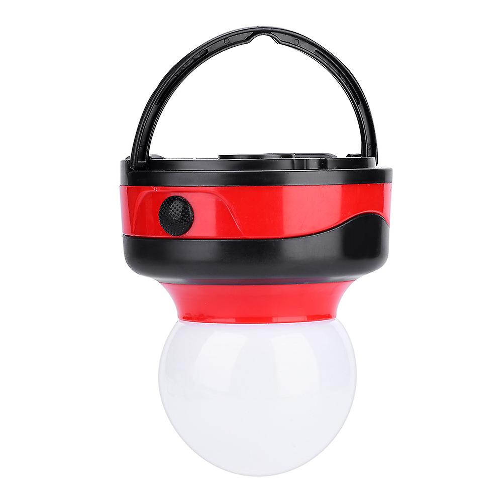 Outdoor Camping Portable Plastic Mini Round Led Flashlight Tent Light Lantern(red)