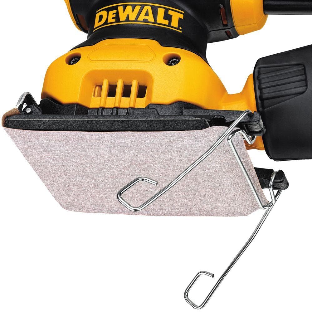 DEWALT 2.3 Amp Corded 1/4 Sheet Palm Grip Sander Kit with Contractor Bag DWE6411K