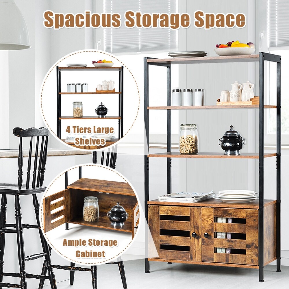 Costway Industrial Storage Cabinet Bookshelf Bookcase Bathroom Floor   See Details