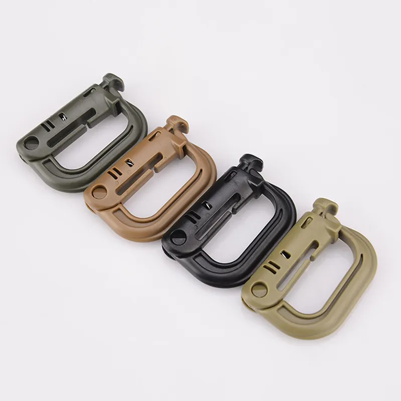 D Ring Lock Plastic Clip Snap Buckle Outdoor Camping Hiking Tactical