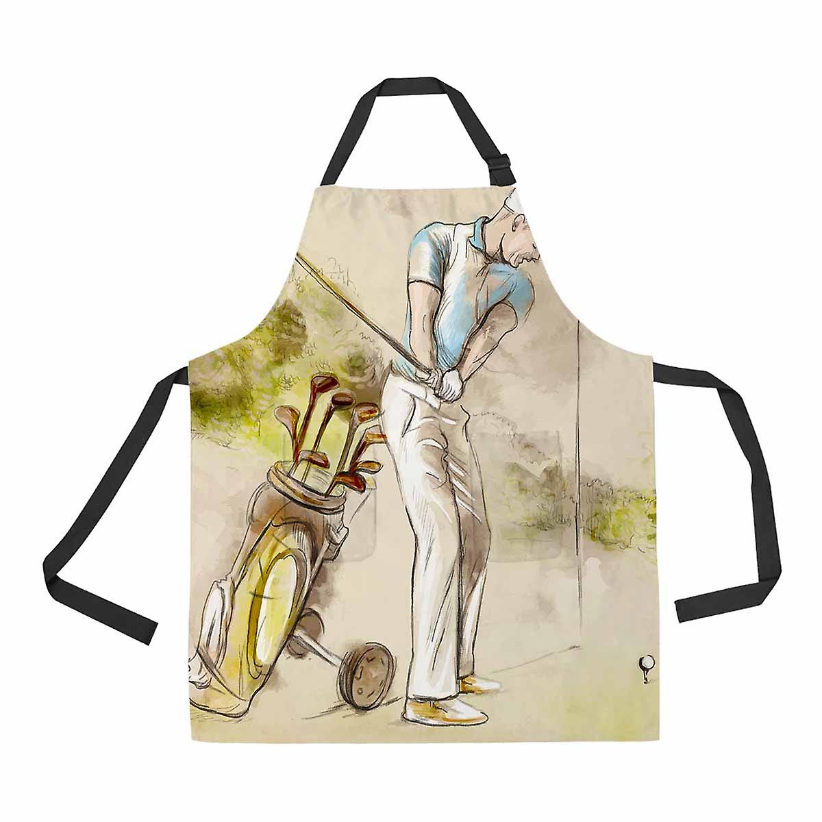 Posture Golf Swing Unisex Adjustable Bib Apron With Pockets For Commercial Restaurant And Home Kitchen Use