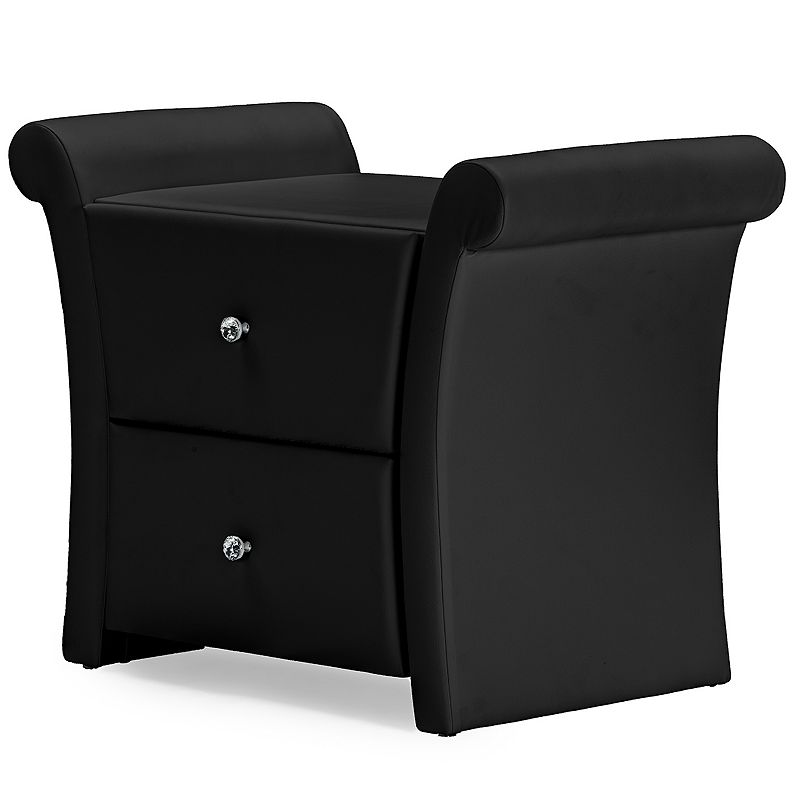 Baxton Studio Victoria Matte Finish Faux-Leather Nightstand