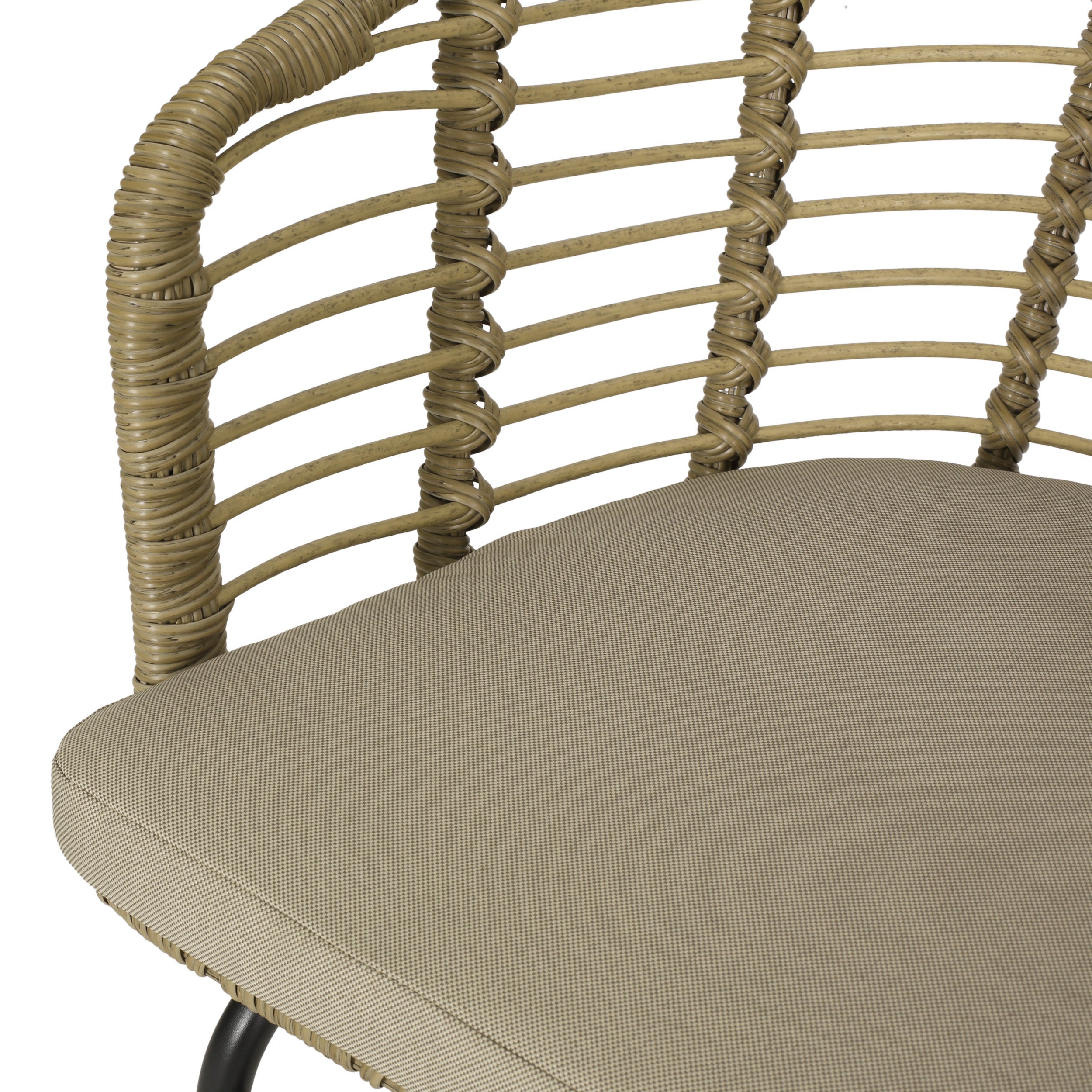 Monture Outdoor Wicker 2 Seater Chat Set, Light Brown and Beige