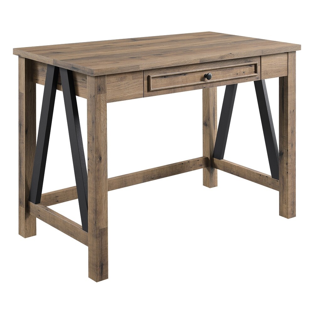 Quinton Writing Desk with Drawer in Salvage Oak