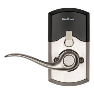 Kwikset 917 SmartCode Satin Nickel Keypad Electronic Single-Cylinder Tustin Door Lever Featuring SmartKey Security 99170-001