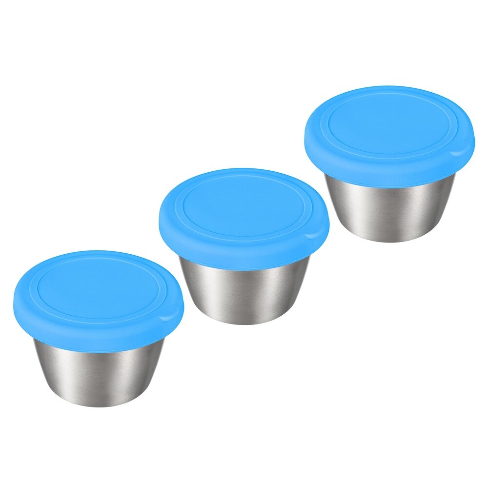 3pcs Small Stainless Steel Condiment Containers Cups for Bento Box