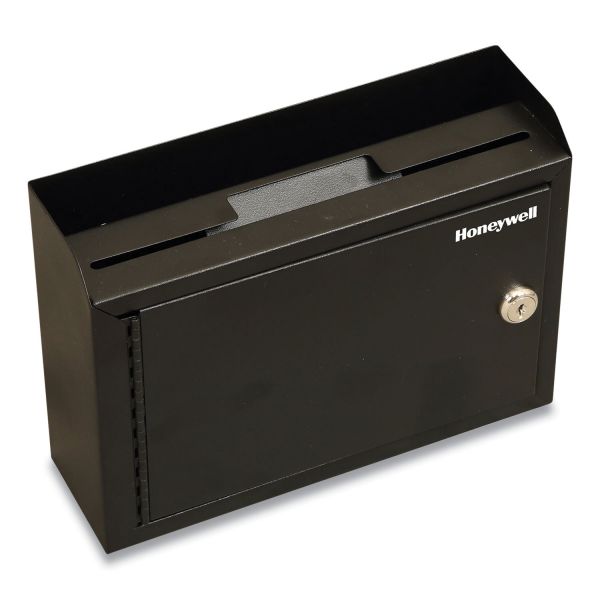 Honeywell Drop Box Safe with Keys， 9.9 x 3 x 7.1， 0.12 cu ft， Black