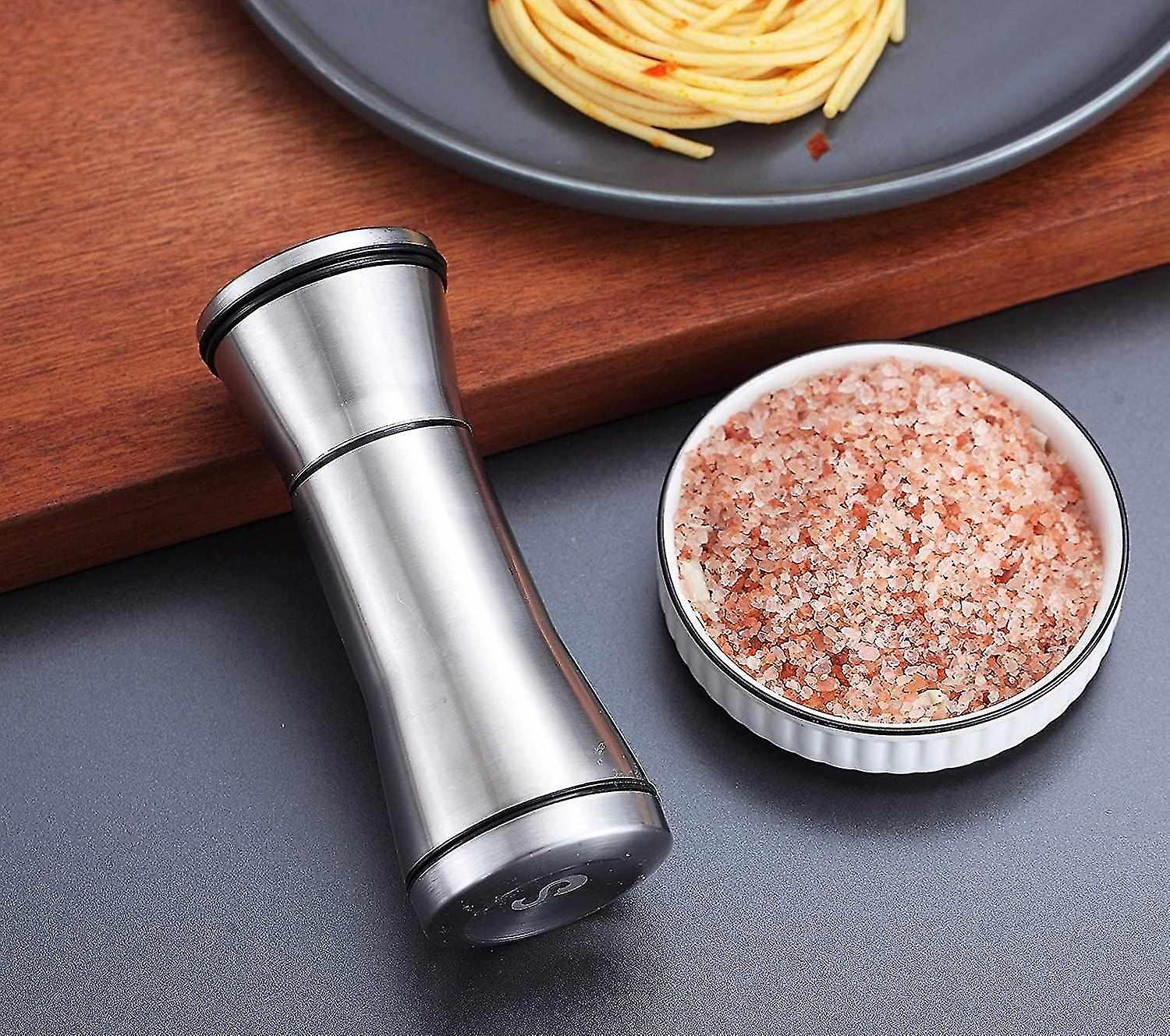 304 Stainless Steel Pepper Manual Grinder 120ml Refillable Grinder 2 Pcs (type A) Yue Chi